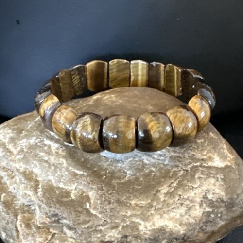 Native American Tigers Eye Stone Stretch Bracelet | Authentic Handmade | 16256