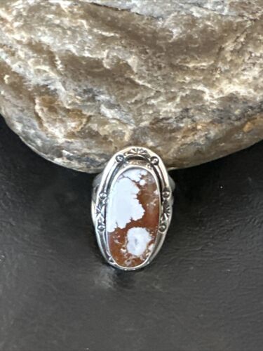 Women's Wild Horse Turquoise Ring | Navajo Sterling Silver | Sz 7 | Authentic Native American Handmade | 16390