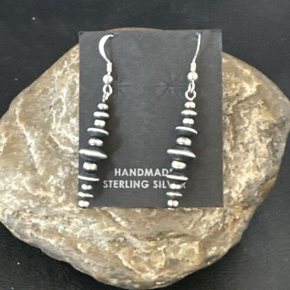3-Piece Sterling Silver Navajo Pearl Set | 6mm Necklace, 10-14mm Bracelet & 1.5" Dangle Earrings | Authentic Native American Handmade
