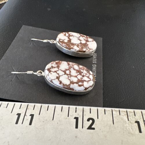 Navajo Wild Horse Turquoise Dangle Earrings | Sterling Silver | Authentic Native American Handmade | 15746