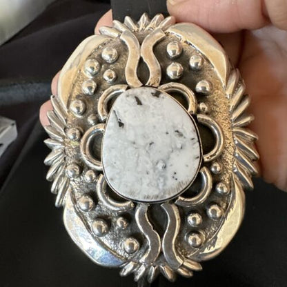 White Buffalo Turquoise Concha Belt | Navajo Sterling Silver | 50" Buckles | Authentic Native American Handmade | 15816
