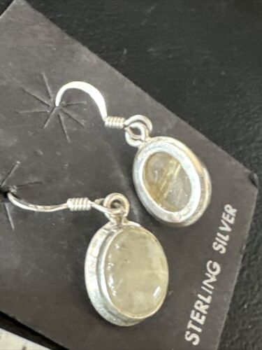 Navajo White Moonstone Dangle Earrings | Sterling Silver | Authentic Native American Handmade | 15311