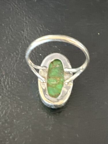 Navajo Green Mojave Turquoise Ring | Sterling Silver | Sz 10 | Authentic Native American Handmade | 15601