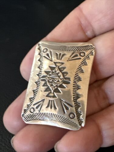 Native American Navajo Stamped Sterling Silver Handmade Earrings | Authentic Artisan Jewelry | 15846