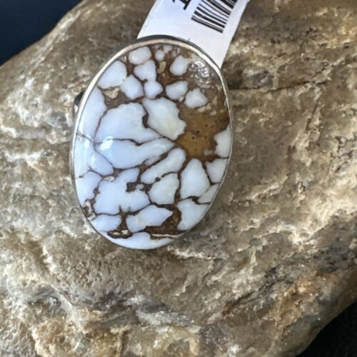 Men's and Women's Wild Horse Turquoise Ring | Navajo Sterling Silver | Sz 8.5 | 10494