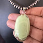 Navajo Green Gaspeite Pendant Necklace | Sterling Silver | Authentic Native American Handmade | 15488