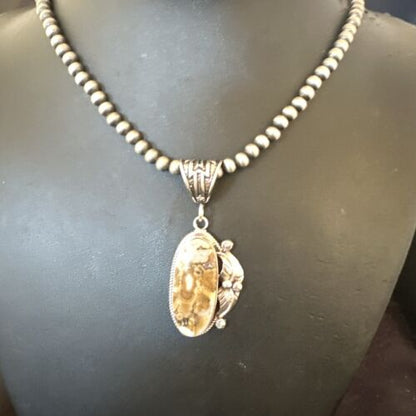 Navajo Wild Horse Necklace Pendant | Sterling Silver | Authentic Native American Handmade | 16990