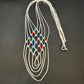 Crisscross Multicolor Heishi Liquid Sterling Silver Necklace | 5 Strand | 22" | 15885