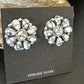 Women's Cluster White Buffalo Turquoise Earrings | Navajo Sterling Silver | Authentic Native American Handmade | 16343