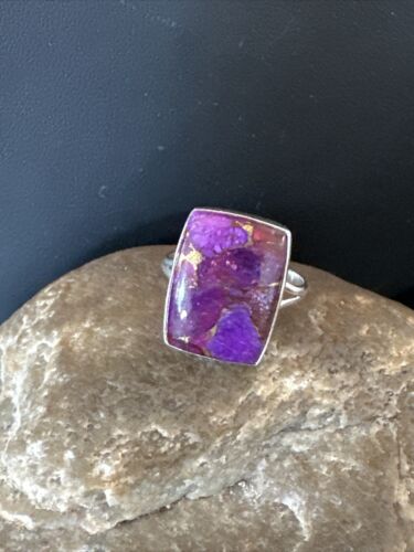 Southwestern Navajo Purple Mojave Turquoise Ring | Sterling Silver | Sz 10 | 15609
