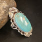 Men's Blue Kingman Turquoise Ring | Navajo Sterling Silver | Sz 9.5 | Authentic Native American Handmade | 15518