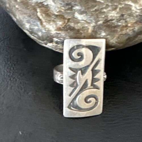 Native American Hopi Rug Design Ring | Sterling Silver | Sz 8.5 | 16334