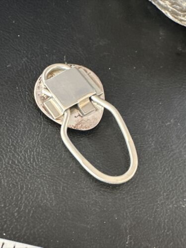 Bearpaw Kingman Turquoise Keyring | Navajo Sterling Silver | Authentic Native American Handmade | 14875