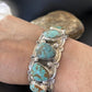 Navajo Blue #8 Turquoise Cuff Bracelet | Sterling Silver | 5 Stones | Authentic Native American Handmade | 1884