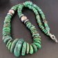 Navajo Sterling Silver Green Turquoise Bead Necklace | Graduated | Authentic Native American | 20" | 13237