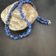 Men's Women's Lapis Lazuli Necklace | Navajo Sterling Silver | 20" | Authentic Native American Handmade | 17379