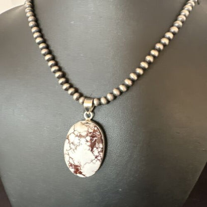 Navajo Wild Horse Necklace Pendant | Sterling Silver | Authentic Native American Handmade | 15723