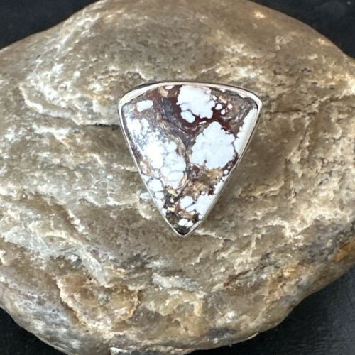 Men's & Women's Wild Horse Turquoise Ring | Navajo Sterling Silver | Sz 8 | 17352