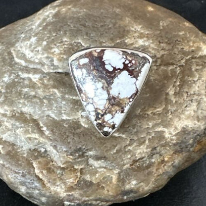 Men's & Women's Wild Horse Turquoise Ring | Navajo Sterling Silver | Sz 8 | 17352