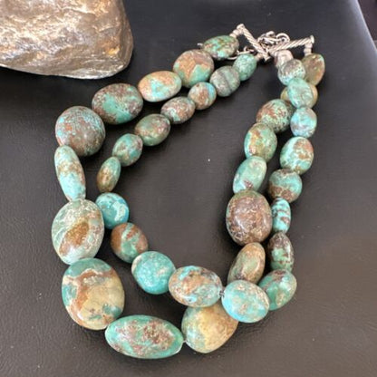 XXL Men's Chunky Spiderweb Turquoise Necklace | Navajo Sterling Silver | 21" | 16239
