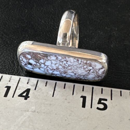 Navajo Wild Horse Turquoise Ring | Sterling Silver | Sz 7 Adjustable | Authentic Native American Handmade | 15544