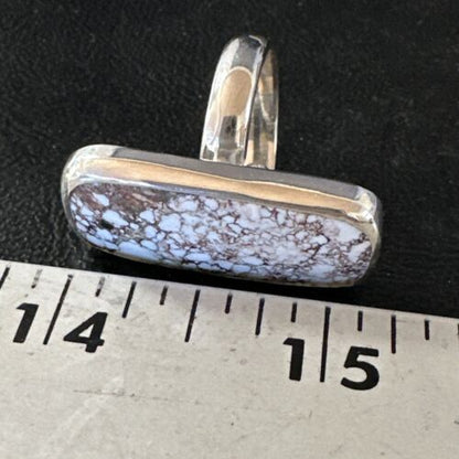 Navajo Wild Horse Turquoise Ring | Sterling Silver | Sz 7 Adjustable | Authentic Native American Handmade | 15544