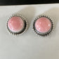 Navajo Sterling Silver Pink Conch Shell Cluster Earrings | Handmade | 16154