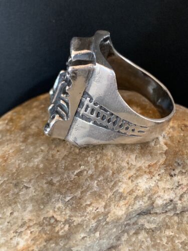 Native American Pueblo Cast Sterling Silver Ring | Sz 12 | Authentic Handmade | 16752