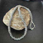 Navajo Pearl Sterling Silver Saucer Bead Necklace | Hand Strung 7mm | 20" | Authentic Native American | 60720