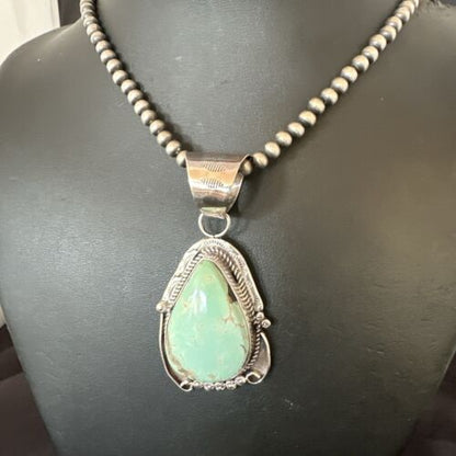 Women's Royston Turquoise Pendant Necklace | Navajo Pearls | Sterling Silver | 17061