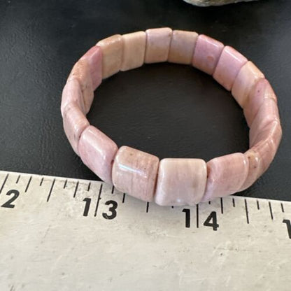 Navajo Pink Rhodochrosite Stretch Bracelet | Authentic Native American Handmade | 16977