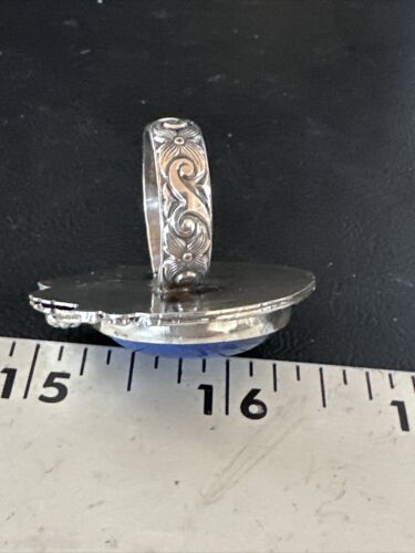 Men's Women's Blue Lapis Lazuli Ring | Navajo Sterling Silver | Sz 9.5 | Authentic Native American Handmade | 14950 - Masha USA