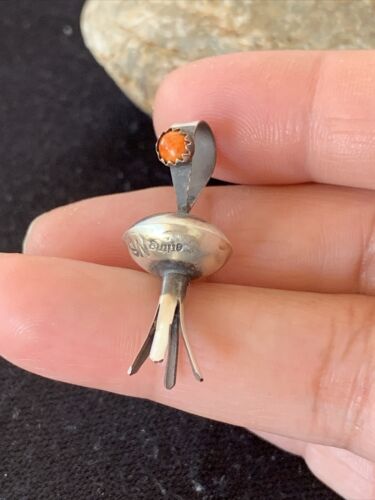 Navajo Spiny Oyster Naja Pendant | Sterling Silver | 1" | Authentic Native American Handmade | 01259