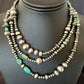 Navajo Pearls Royston Turquoise Necklace | Sterling Silver | Mixed Beads | 48" | 15990