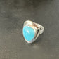 Navajo Sterling Silver Blue Kingman Turquoise Ring | Sz 8 | Authentic Native American Handmade | 17597