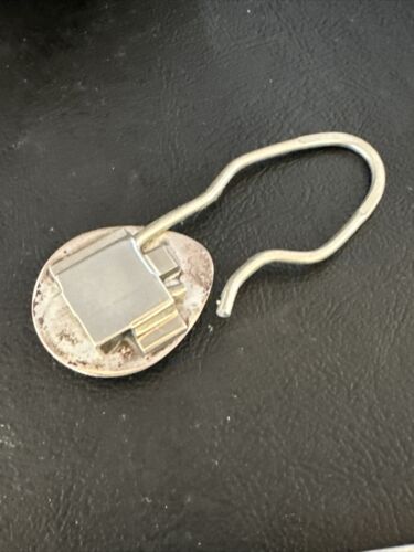 Bearpaw Kingman Turquoise Keyring | Navajo Sterling Silver | Authentic Native American Handmade | 14875