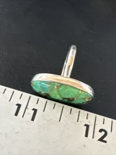 Navajo Green Mojave Turquoise Ring | Sterling Silver | Sz 7 | Authentic Native American Handmade | 15591