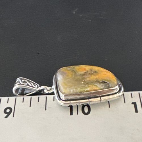 Navajo Bumblebee Jasper Pendant Necklace | Sterling Silver | Authentic Native American Handmade | 15963
