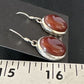 Navajo Burgundy Carnelian Dangle Earrings | Sterling Silver | Authentic Native American Handmade | 14927