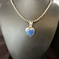 Navajo Blue Heart Lapis Pendant Necklace | Sterling Silver Pearls | Authentic Native American Handmade | 15019