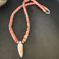 Navajo Sterling Silver Necklace | Pink Coral & Blue Turquoise Naja Pendant | 18" | 15043