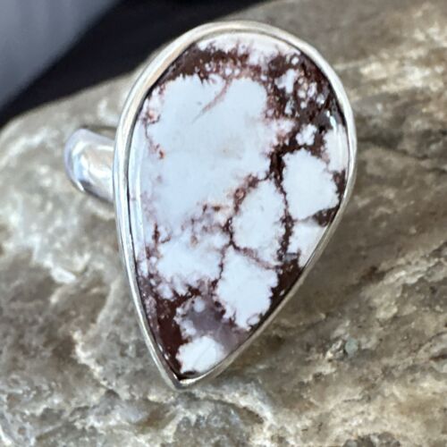 Men's & Women's Wild Horse Turquoise Ring | Navajo Sterling Silver | Sz 7 | Authentic Native American Handmade | 17284