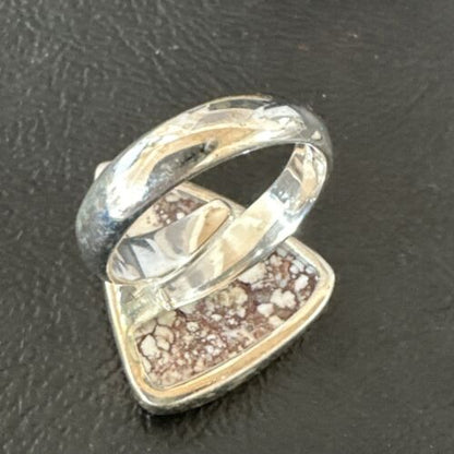 Men's Women's Wild Horse Turquoise Ring | Navajo Sterling Silver | Sz 8 | 17354