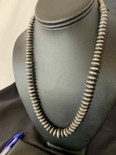 Navajo Pearl Graduated Rondelle Bead Necklace | 6-12mm Sterling Silver | 20" | Authentic Native American Handmade | 11807