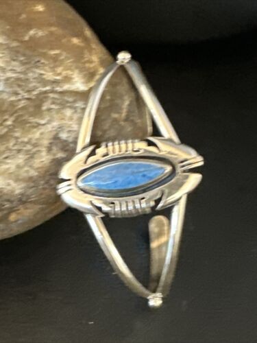 Navajo Denim Lapis Blue Cuff Bracelet | Sterling Silver | Authentic Native American Handmade | 15350