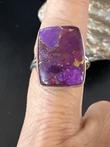 Southwestern Navajo Purple Mojave Turquoise Ring | Sterling Silver | Sz 10 | 15609