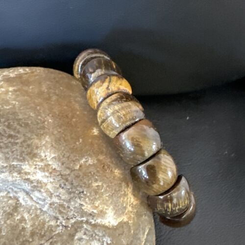 Native American Tigers Eye Stone Stretch Bracelet | Authentic Handmade | 16256