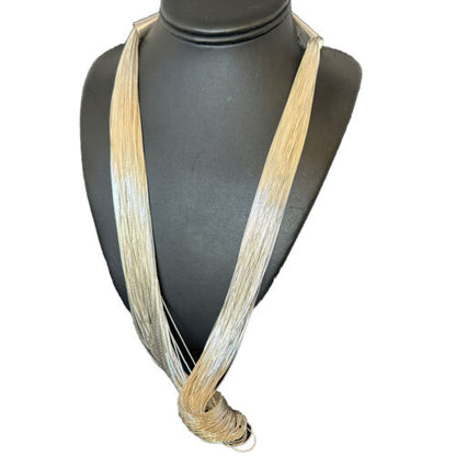 Statement Liquid Silver Heishi Necklace | 100 Strand Sterling Silver | 29" | 16450