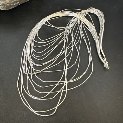 Graduated Bib Heishi Liquid Necklace | Sterling Silver | 20" | 17240