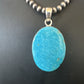 Blue Kingman Turquoise Pendant | Navajo Pearls | Sterling Silver Necklace 20" | 16689